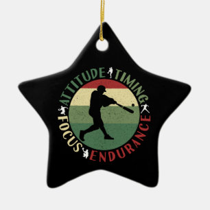 Motivierend Baseball-Teamwerte Keramik Ornament