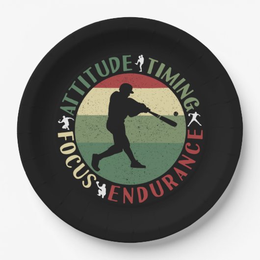 Motivierend Baseball-Teamwerte Pappteller (Vorderseite)