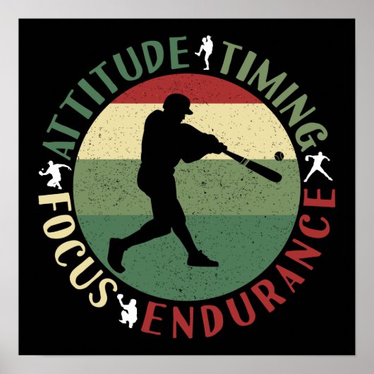 Motivierend Baseball-Teamwerte Poster (Vorne)