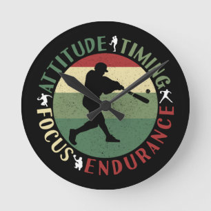 Motivierend Baseball-Teamwerte Runde Wanduhr