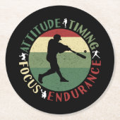 Motivierend Baseball-Teamwerte Runder Pappuntersetzer (Vorderseite)