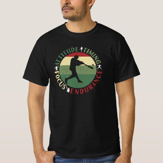 Motivierend Baseball-Teamwerte T-Shirt (Vorderseite)