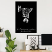 Motivierend Basketball Schwarz & Weiß Poster (Heimbüro)