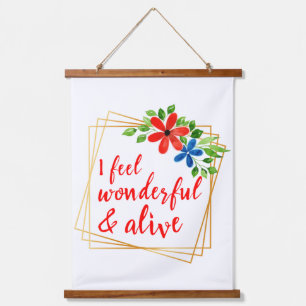 motivierend Bejahungen für die Liebe und das Leben Wandteppich Mit Holzrahmen