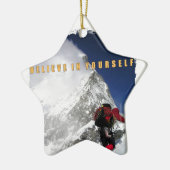 Motivierend Bergsteiger Keramikornament (Links)