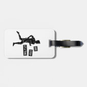 Motivierend Betriebs-Zitat-Schwarzes Gepäckanhänger (Rückseite horizontal)