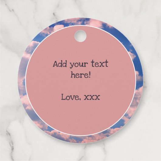 Motivierend Bibel Verse Pastellrosa Wolken Geschenkanhänger (Rückseite)