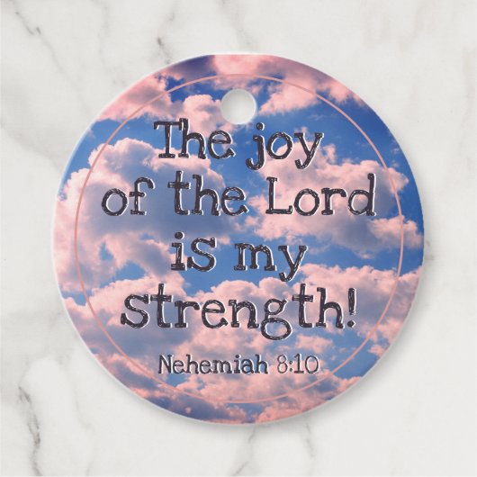 Motivierend Bibel Verse Pastellrosa Wolken Geschenkanhänger (Vorderseite)