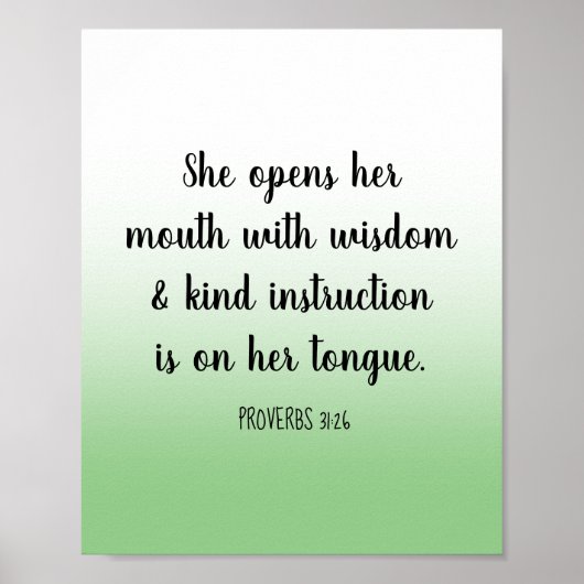 Motivierend Bibel Verse Sage Green Ombre Poster (Vorne)