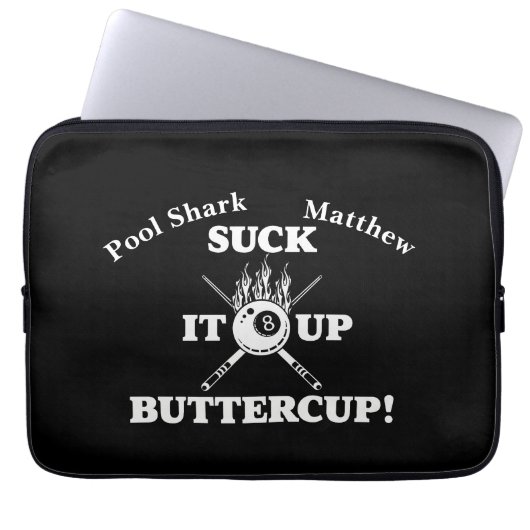 Motivierend Billardkarte mit fett gestaltetem Desi Laptopschutzhülle (Vorderseite)