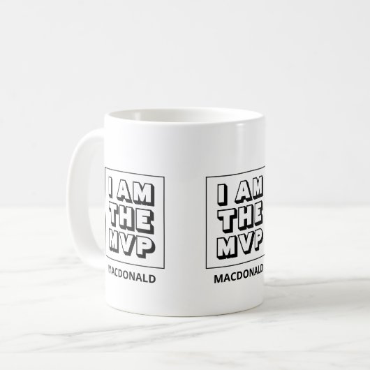Motivierend BIN ICH DER MVP Kaffeetasse (Vorderseite Links)