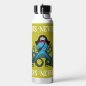 Motivierend Blaues Grinsen-Oktopus-Pirate Trinkflasche (Links)