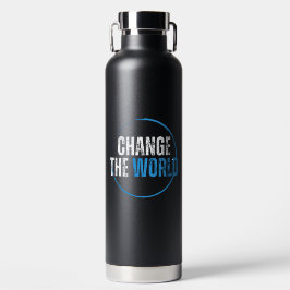 Motivierend blaues typografisches Umweltangebot Trinkflasche