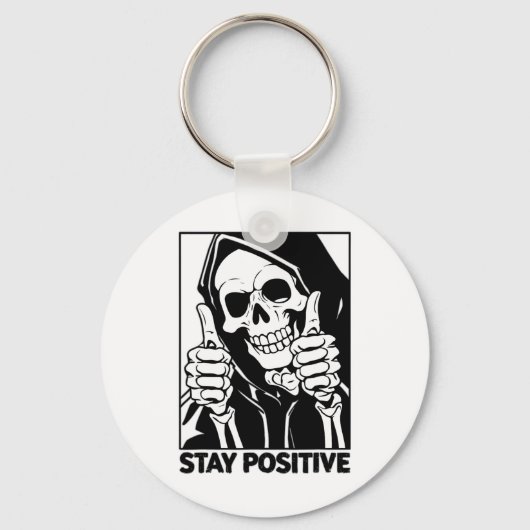 Motivierend Bleibe positive Skeletton Grim Sensenm Schlüsselanhänger (Vorderseite)
