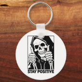 Motivierend Bleibe positive Skeletton Grim Sensenm Schlüsselanhänger (Vorderseite)