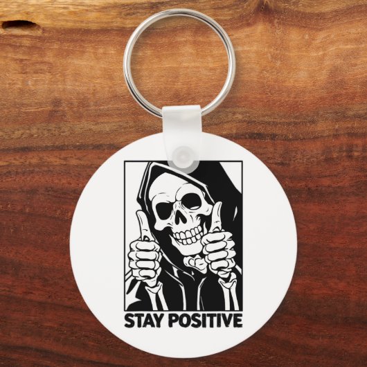 Motivierend Bleibe positive Skeletton Grim Sensenm Schlüsselanhänger (Vorderseite)