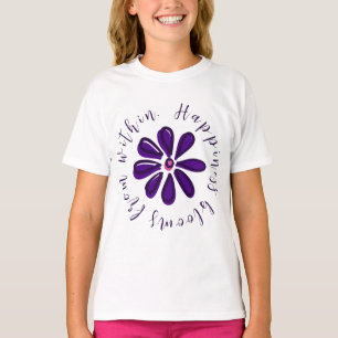 Motivierend Blume "Glück blüht von innen" T-Shirt