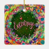 Motivierend Blumenfarben Hübsch fördern Keramikornament (Rückseite)