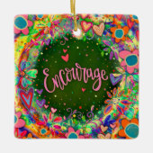 Motivierend Blumenfarben Hübsch fördern Keramikornament (Vorderseite)