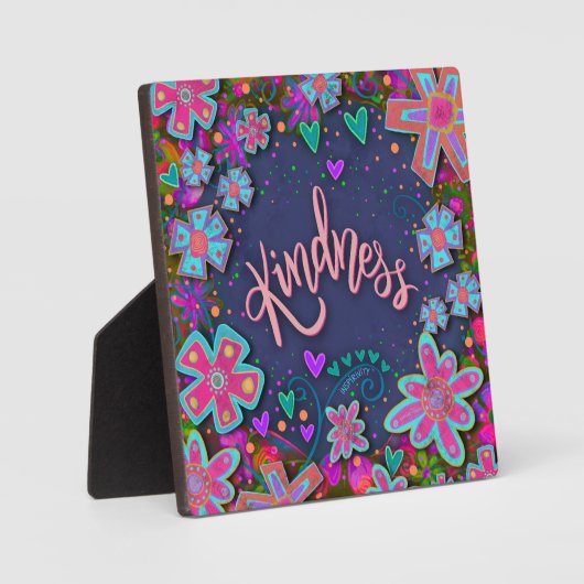 Motivierend Blumenherzen - Kindness-Inspiritivität Fotoplatte (Vorderseite)