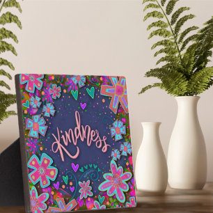 Motivierend Blumenherzen - Kindness-Inspiritivität Fotoplatte