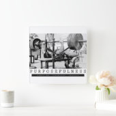 Motivierend Bodybuilding Quadratische Wanduhr (Zuhause)