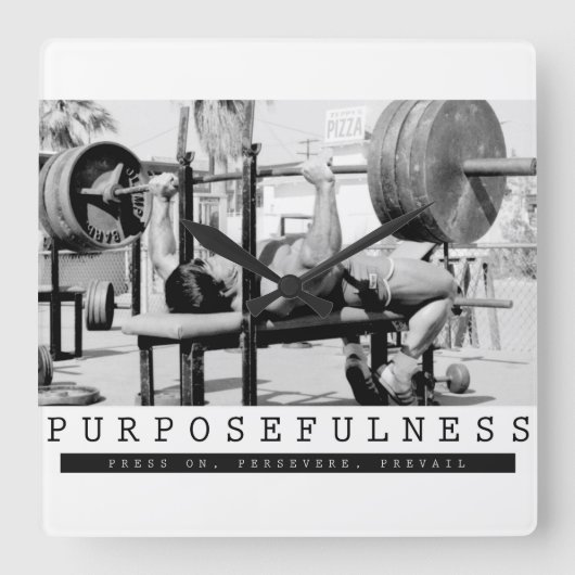 Motivierend Bodybuilding Quadratische Wanduhr (Vorderseite)