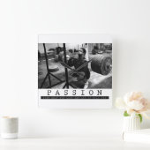 Motivierend Bodybuilding Quadratische Wanduhr (Zuhause)