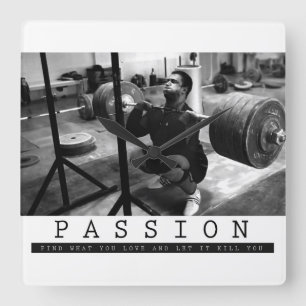 Motivierend Bodybuilding Quadratische Wanduhr