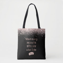 Motivierend Boss Lady Rose Gold Glitzer Girly Tasche