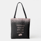 Motivierend Boss Lady Rose Gold Glitzer Girly Tasche (Rückseite)