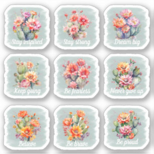 Motivierend Cacti-Sticker-Pack Aufkleber