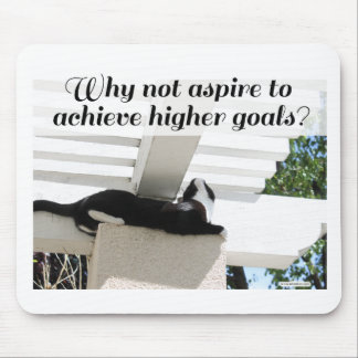 Motivierend Cat-Foto-Zitat für höhere Ziele Mousepad