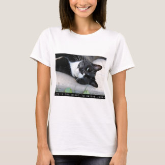 Motivierend Cat-Foto-Zitat T-Shirt