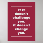 Motivierend Challenge Quote AZ Kardinal Red Poster (Vorne)
