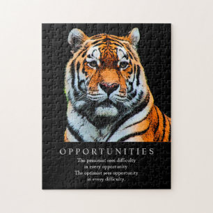 Motivierend Chancen Sprichwort Zitat Tiger Puzzle