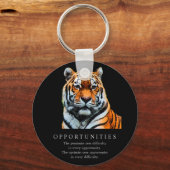 Motivierend Chancen Sprichwort Zitat Tiger Schlüsselanhänger (Vorderseite)