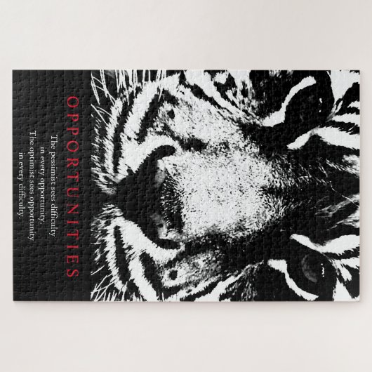 Motivierend Chancen Zitat Tiger Puzzle (Horizontal)