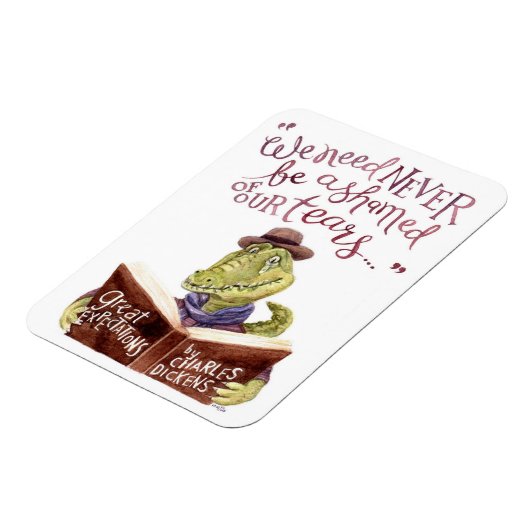 Motivierend Charles Dickens Zitat Watercolor Croc Magnet (Linke Seite)