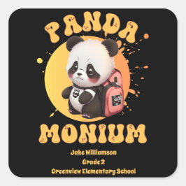 Motivierend Chibi Kawaii Panda Name School Jahr Quadratischer Aufkleber