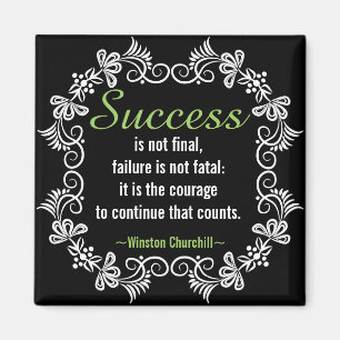 Motivierend Churchill positive Haltungs-Zitat Magnet