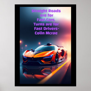 Motivierend Colin Mcrae Straight Road Poster