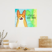 Motivierend Corgi: "Das hast du Got!" Poster (Küche)