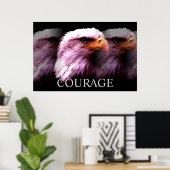 Motivierend Courage American Bald Eagle Poster (Heimbüro)