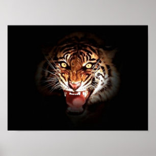 Motivierend Courage Roaring Tiger Poster