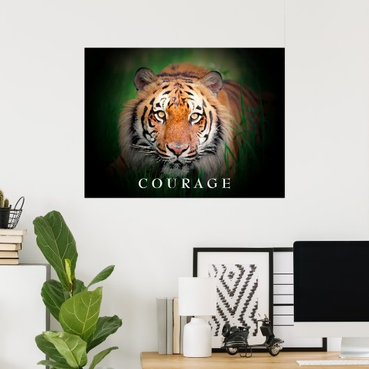 Motivierend Courage Tiger Poster (Heimbüro)