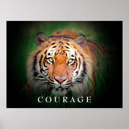 Motivierend Courage Tiger Poster (Vorne)