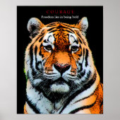 Motivierend Courage Tiger Poster (Vorne)