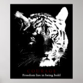 Motivierend Courage Tiger Poster (Vorne)