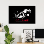 Motivierend Courage Tiger Poster (Heimbüro)